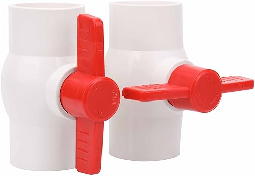 Miniatura 8 de Válvula de bola de PVC de 2 pulgadas con mango en T rojo para líneas de suministro de agua fría sistema de montaje de tubería de riego zócalo x