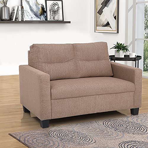 Image of Duroflex Ease - 5 Seater Sofa, 3+1+1 Sofa Set | Premium Fabric, High Comfort Foam, Durable Termite-Resistant Wooden Frame & Easy Maintenance | 3-Year Warranty - Brown