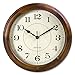kesin Wall Clock Wood 14 Inch Silent Wall Clock Large Decorative Battery Operated Non Ticking Analog Retro Clock for Living Room, Kitchen, Bedroom
