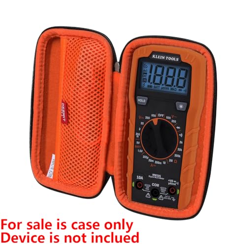 Image of Hermitshell Hard Travel Case for Klein Tools MM325 / MM420 Multimeter (Black+Orange)