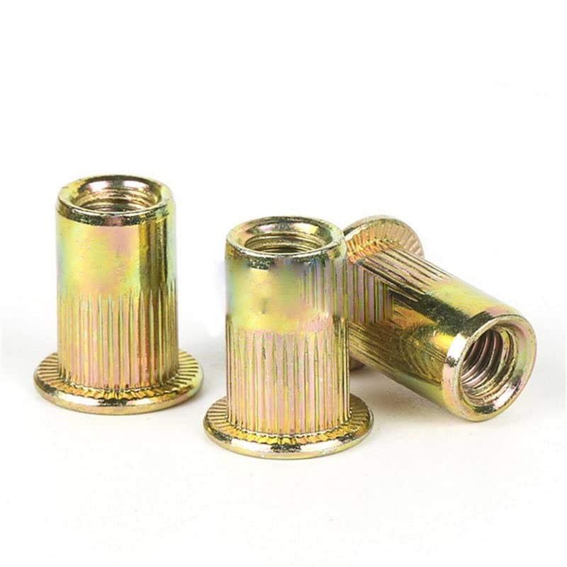 20Pcs M3 M4 M5 M6 M8 Zinco Placcato Acciaio Al Carbonio Dadi Zigrinati Rivnut Testa Piatta Filettato Rivetto Inserto Nutsert Cap Rivet Dado(175PCS Box)