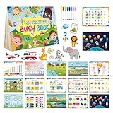ycezw Libro ocupado, libro ocupado para niños pequeños - Juguetes educativos sensoriales,Libro de aprendizaje de jardín de infantes para una educación divertida en casa o de viaje, juguete sensorial