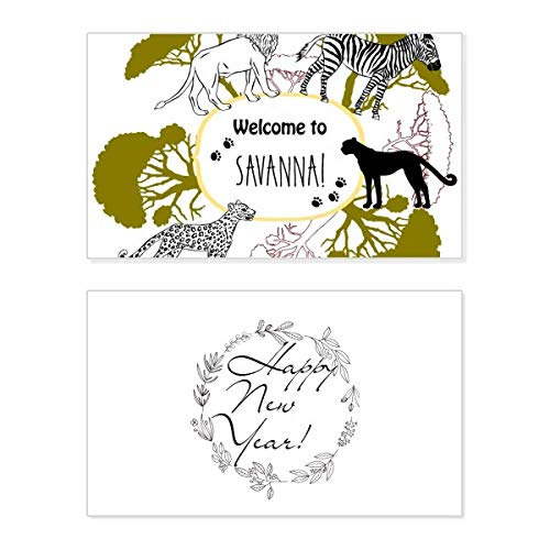 Tarjeta de felicitación de Año Nuevo con elegante estampado de leopardo