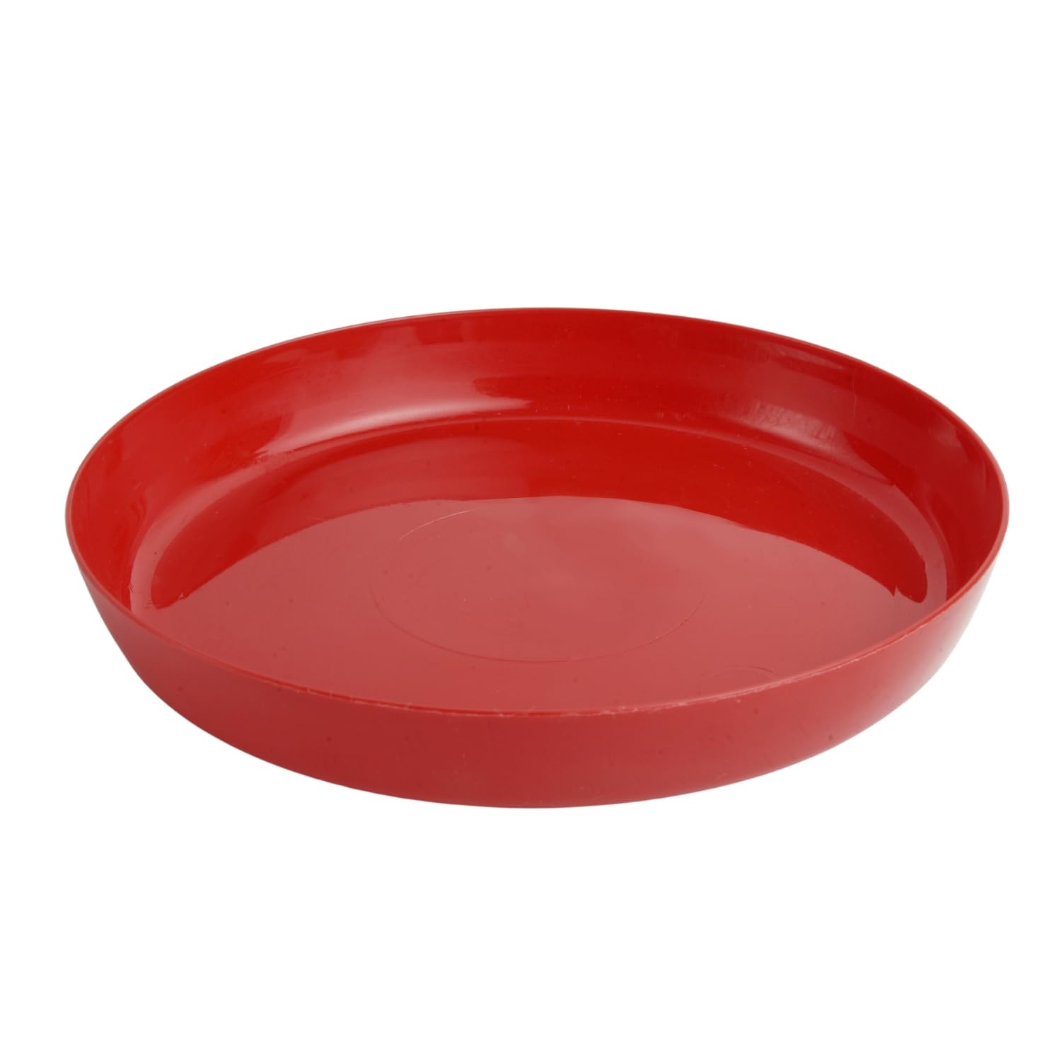 B2C Premium Glossy Flower Pot Saucer – Water-Resistant Plant Trays to Protect Furniture & Floors – Multiple Sizes & Colors for Indoor & Outdoor Plants (Red, 19.6cm)