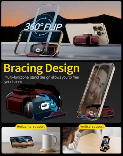 Image of Pohgelan Compatible with AirPods 4 Case (Brown) | Magnetic Automatic Lock with Phone Stand & Cleaning Kit,Compatible with Magsafe