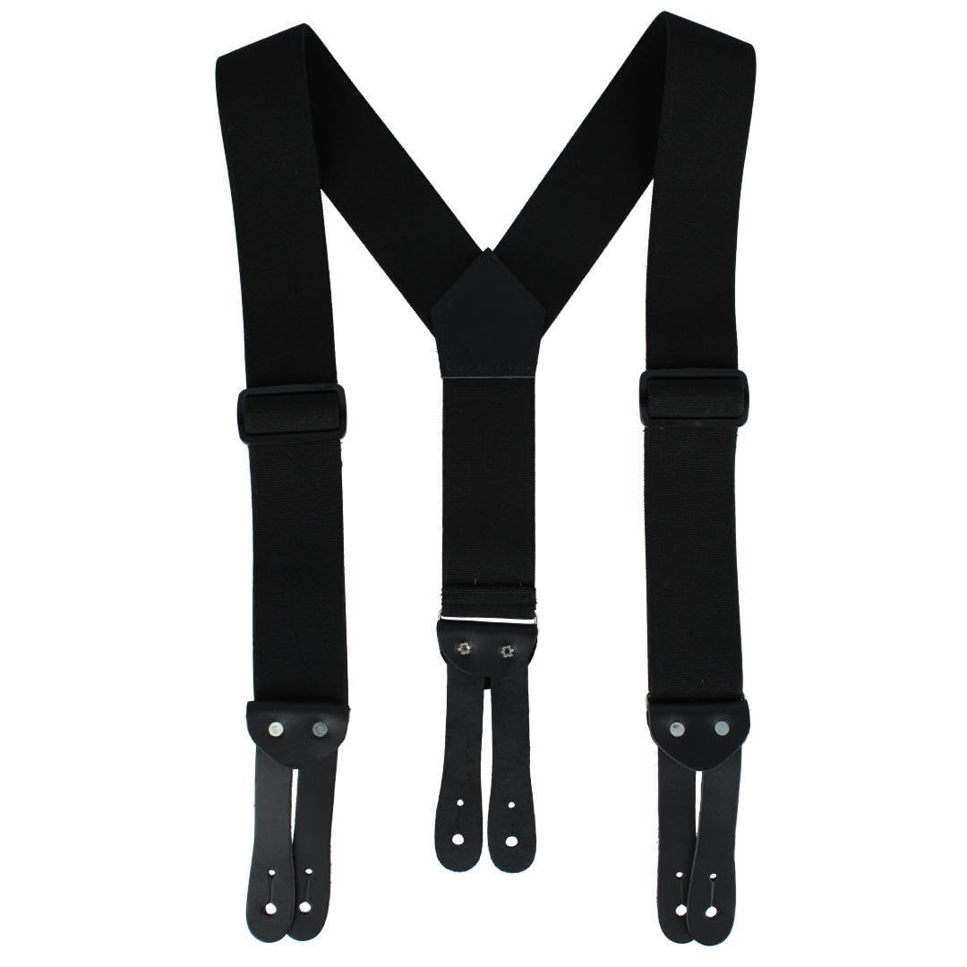 Welch Men's Big & Tall 2 Inch Super Tuff Stuff Y-Back Button On Work Brace, Black