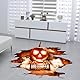 2 Stück 3D-Halloween-Bodenaufkleber, Bunt Fenster Aufkleber, Fensterdeko, Abnehmbare PVC Fensterbild, für Wohnzimmer, Bodendekoration, Kneipe