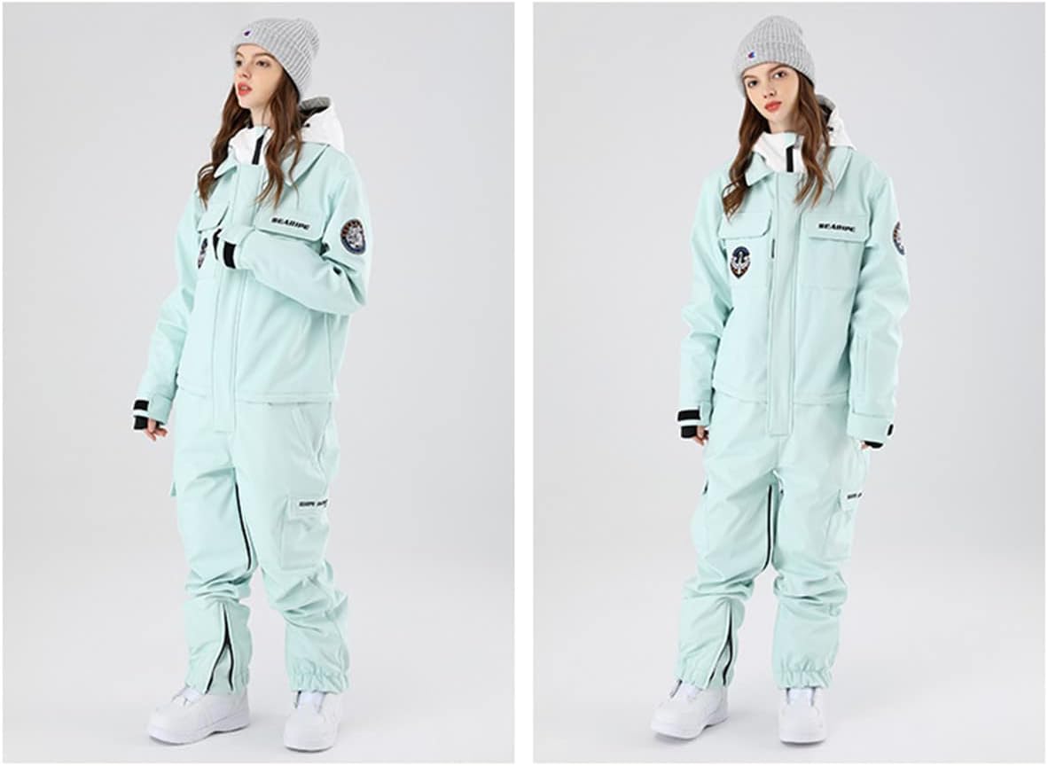 Women Men One Pieces Ski Suits Winter Warm Insulated Waterproof Ski Jumpsuit Coveralls Snowsuits for Snow Sports