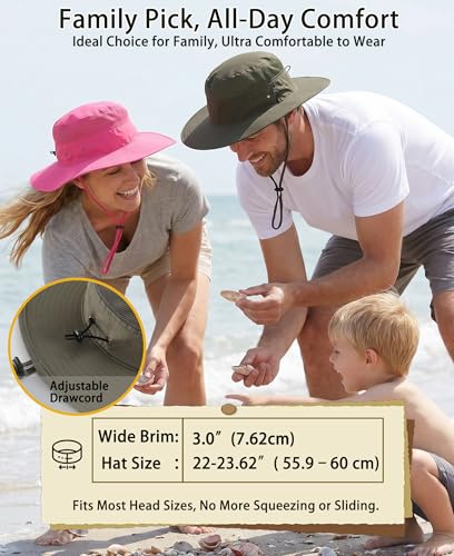 Image of Home Prefer UPF 50+ Men's Sun Hat Wide Brim Bucket Hat UV Protection Hat for Mens Womens Beach Safari Gardening Golf Fishing