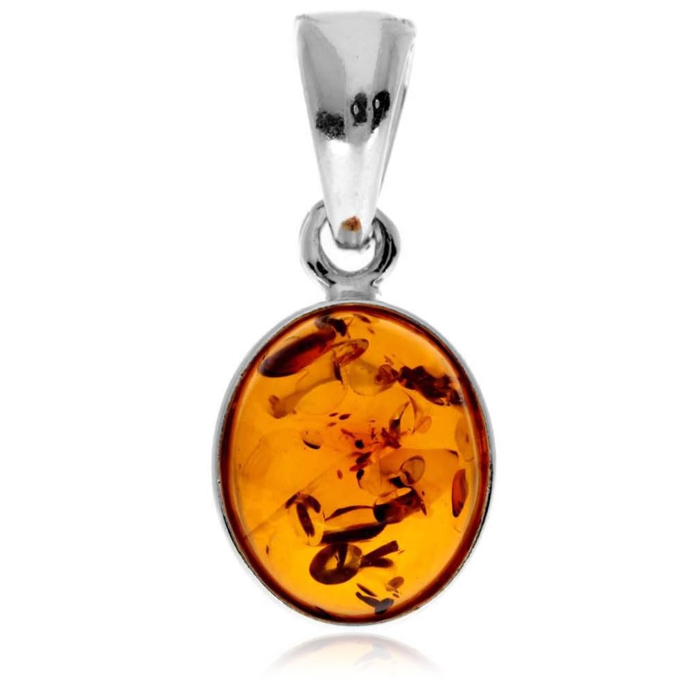 SilverAmber Jewellery Ciondolo In Ambra Baltica E Argento 925, 3,8x2,7 Cm, Con Certificato Di Autenticità
