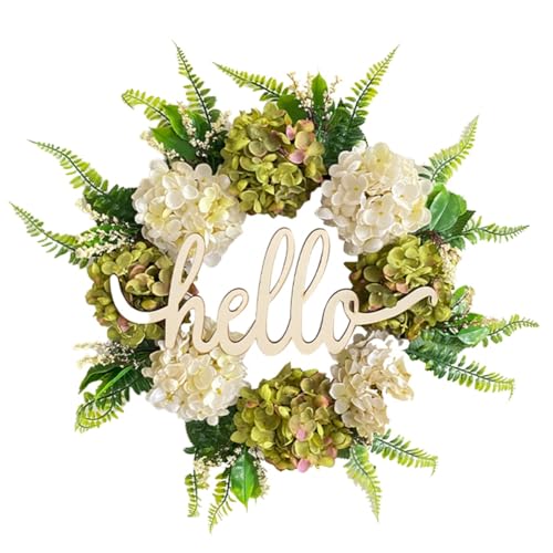Xbsduih de Hortensias Hecha una Mano, de Flores Florales Artificiales de y Verano para Puerta de Entrada, Verde y