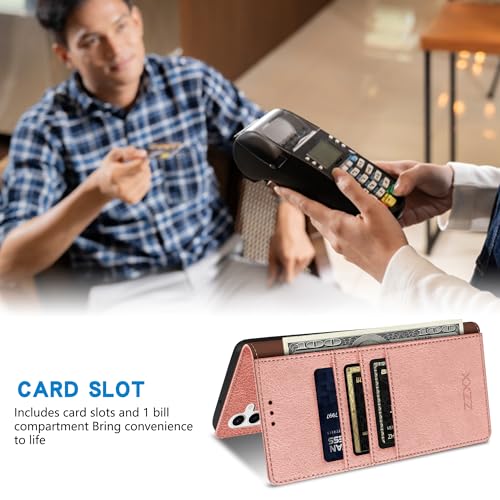 Image of ZZXX for Galaxy S23 FE Wallet Case Strong Magnetic 6.4 inch,Rose Gold