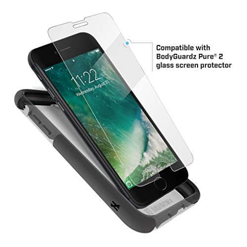 Bodyguardz Ace Pro For Iphone Se (2Nd Gen) Iphone 8 And Iphone 7 Case, Premium Shockproof Technology With 10Ft Military Grade Drop Protection, Responsive Buttons - Clear Smoke/Black #TOP3