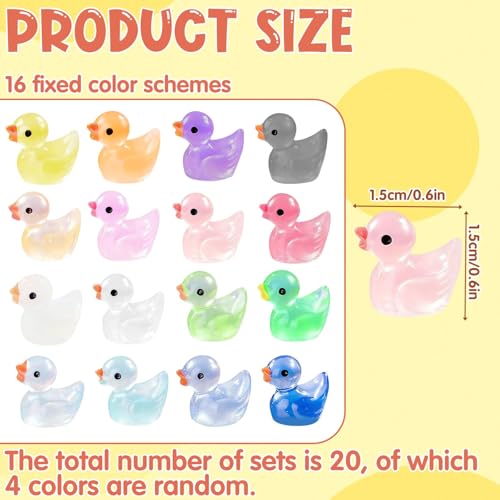 20 imanes pequeños decorativos de pato de resina miniatura 2
