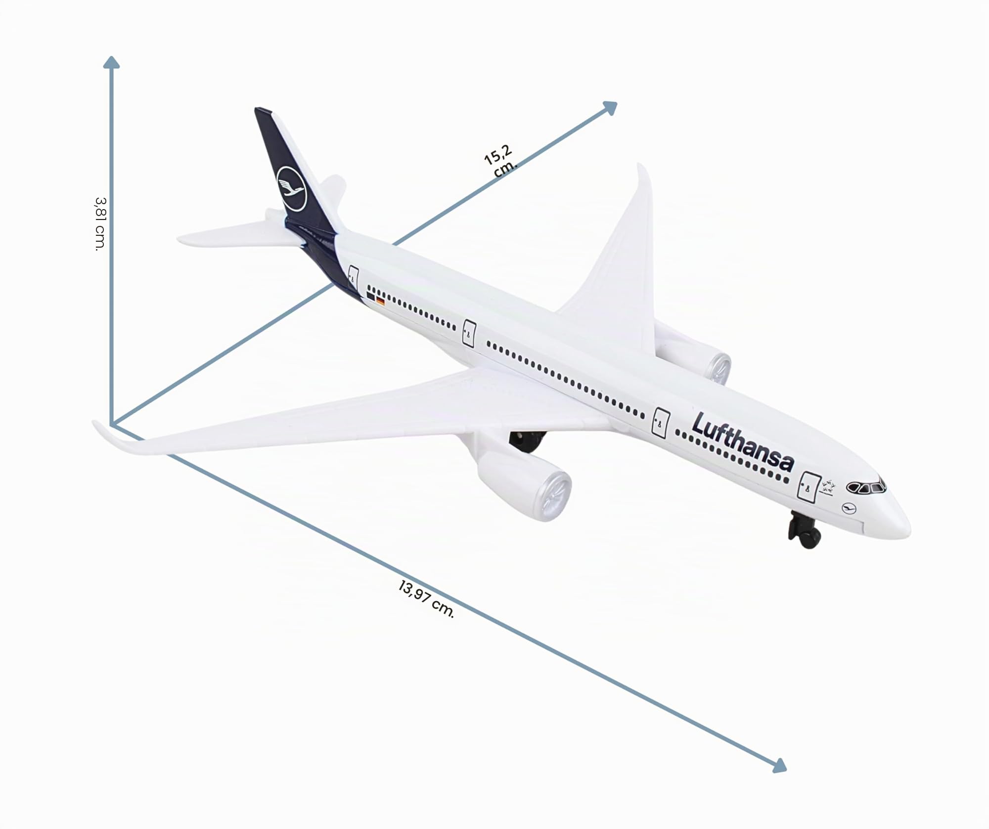 Herpa Toys Single Airplane Lufthansa A350, aeromodello giocattolo, scala ridotta, collezione, gioco, miniatura in plastica - per bambine di 3 anni!