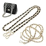 YUforest 2 Stücke Schultergurtkette Kette Schulterriemen Handtaschen Geldbeutel Trageriemen Schulteriemen zum Wechseln und Umhänge Schwarz weiß Kettenlänge43,3 Zoll, Gesamtlänge46,5 Zoll