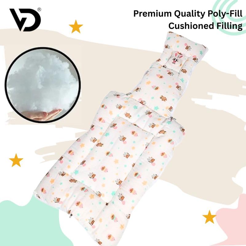 Image of VoiDrop 100% Muslin Baby Sleeping Bag 3 in1 Comfortable for Baby Carry Bag 0-6 Month Sleeping Bag (Sea Green)