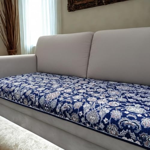 Image of Homerz Premium 7 (3+2+2) Seater Velvet Sofa Panel Cover with Digital Prints | Anti-Slip Backing (Nawab, 7 (3+2+2) Seater)