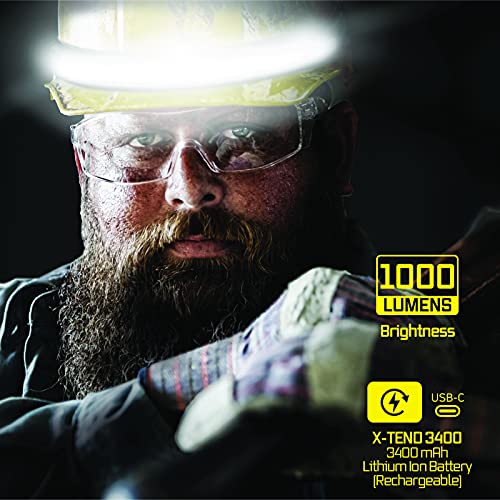Optimal Ventures Liteband Pro 1000 Series Wide-Beam Adjustable Personal Headlamp, 210° Illumination, Battery-Powered, Fits Hard Hats And Helmets, Lbp1000-L34Hv, 1000 Lumens, High Visibility #TOP1