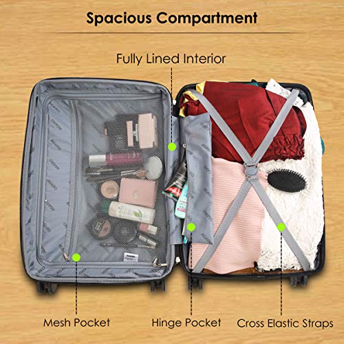 Image of AGARO Venue Hard-Sided Polypropylene Check-in Luggage (20 Inch Suitcase) Black