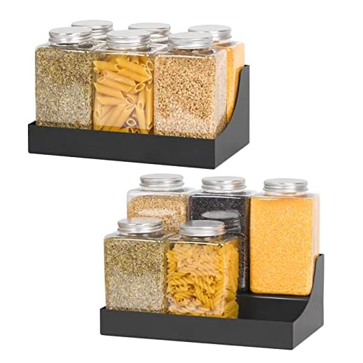 Magnetic Spice Rack for Refrigerator, Magnetic Shelf, Spice Rack Organizer for Holding Spices, Jars, Bottle, Beve (Black, 2Pack)