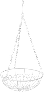 Happyyami 1 peça de vaso de flores para pendurar em ferro, cestas de pendurar para jardim, vasos de metal, balde de metal, recipiente de endro, enfeite de parede, cesta de pendurar para varanda e cerca