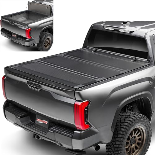 Ryaxes Flip-Up FRP Hard Low Profile Tonneau Cover for 2022-2026 Tundra, 6.5' Bed (79") w/OE Track System | Heavy-Duty Folding Truck Bed Cover