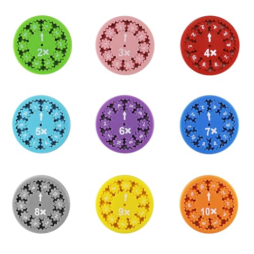 9 Stück Mathe Fidget Spinner Set Multiplikations Divisions Zahlen Fidget Spinner Spielzeug Mathe Fakten Spinner Fidget Toys Lernspielzeug Stressabbau Spinners für Math Games