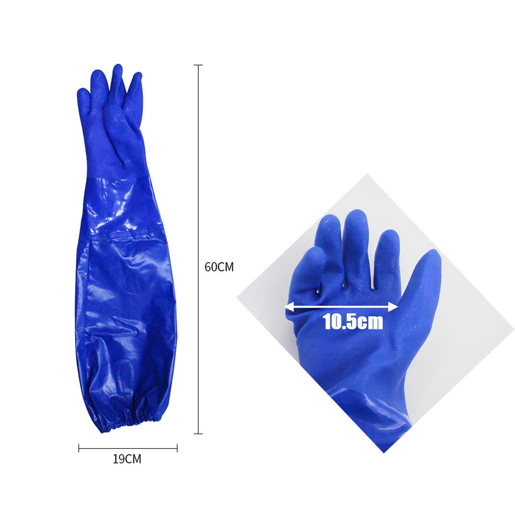 Guantes pesados, guantes de trabajo, Guantes de trabajo impermeables recubiertos de goma, guantes de jardinería, guantes de trabajo de seguridad 12 pares de guantes de película, plástico engrosado, ca
