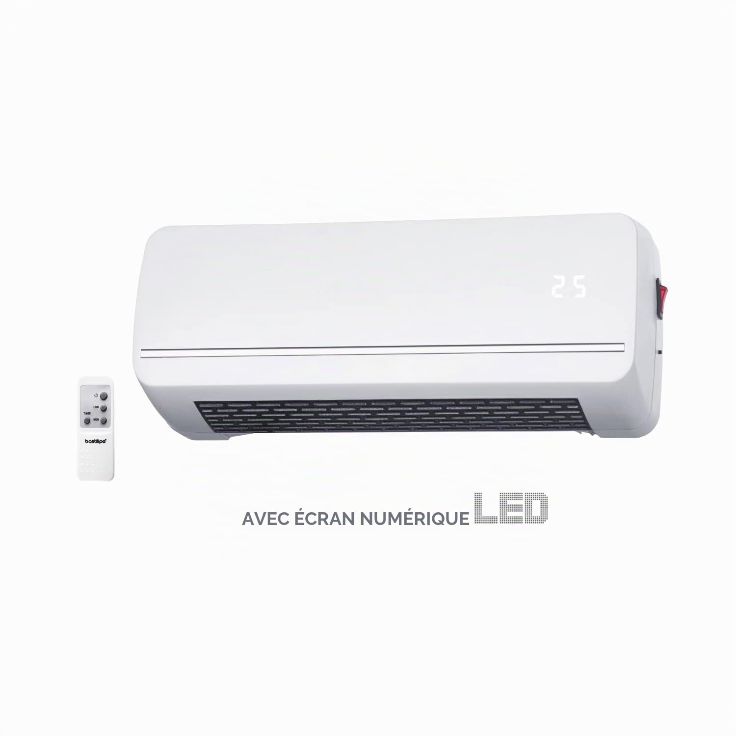 Split ceramico, resistencia PTC, 1000/2000W, color blanco, temp., mando a distancia - Modelo: CS-2000B