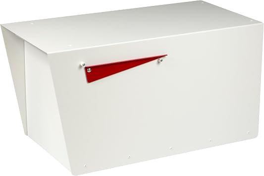 Rusty Design Contemporary Post-Mounted Mailbox with Personalized Address Numbers, White Colour Large Size #HC111 Without Address Numbers