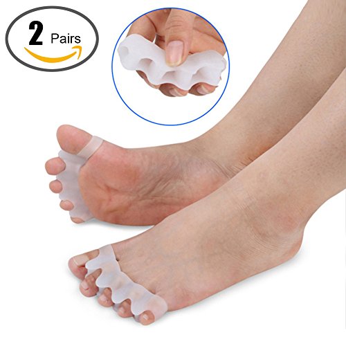 ZAWARA Soft Foot Gel Toe Separators Valgus Corrector Pads Bunions Protector Yoga Dancing Relief Pain Stretchers Toe Nursing Kits 2 Pairs