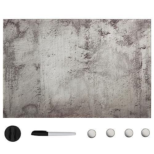 Mokuyary Cristal magnético de pared de pizarra negra 50 x 30 cm, marcador para el hogar, cocina y oficina -C