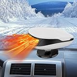 FENYW 2 in 1 Riscaldatore per Auto,12 V Riscaldatore Portatile per Auto, Stufetta per Auto Regolazione Libera a 360°, Riscaldamento/Raffreddamento con Accendisigari per Auto,Caravan,Camion,Barca(Bian