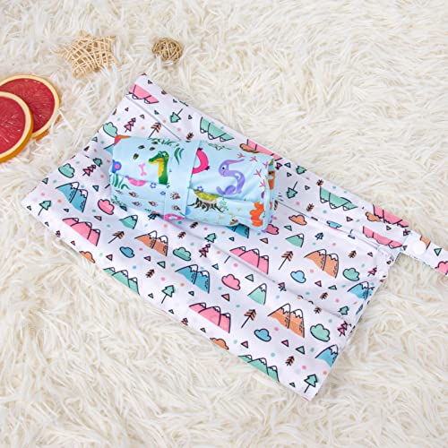 Alvababy 2Pcs Cloth Diaper Wet Dry Bags Waterproof Reusable With Two Zippered Pockets Travel Beach Pool Daycare Soiled Baby Items Yoga Gym Bag For Swimsuits Or Wet Clothes Lx-Ydp155158 #TOP5