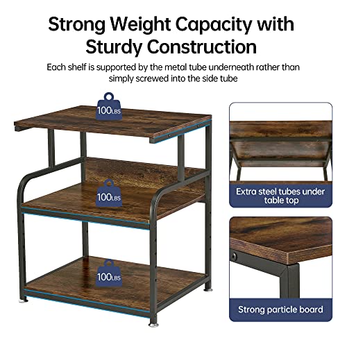 Image of Fannova Large Printer Stand Table with Height Adjustable Storage Shelf