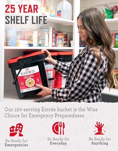 ReadyWise Emergency Food Supply - 120 Servings Favorites Sample Bucket, Survival Food Kit, Freeze Dried Prepper Food & Dehydrated Meals for Camping Essentials & Backpacking, up to 25 Year Shelf Life - Image 4
