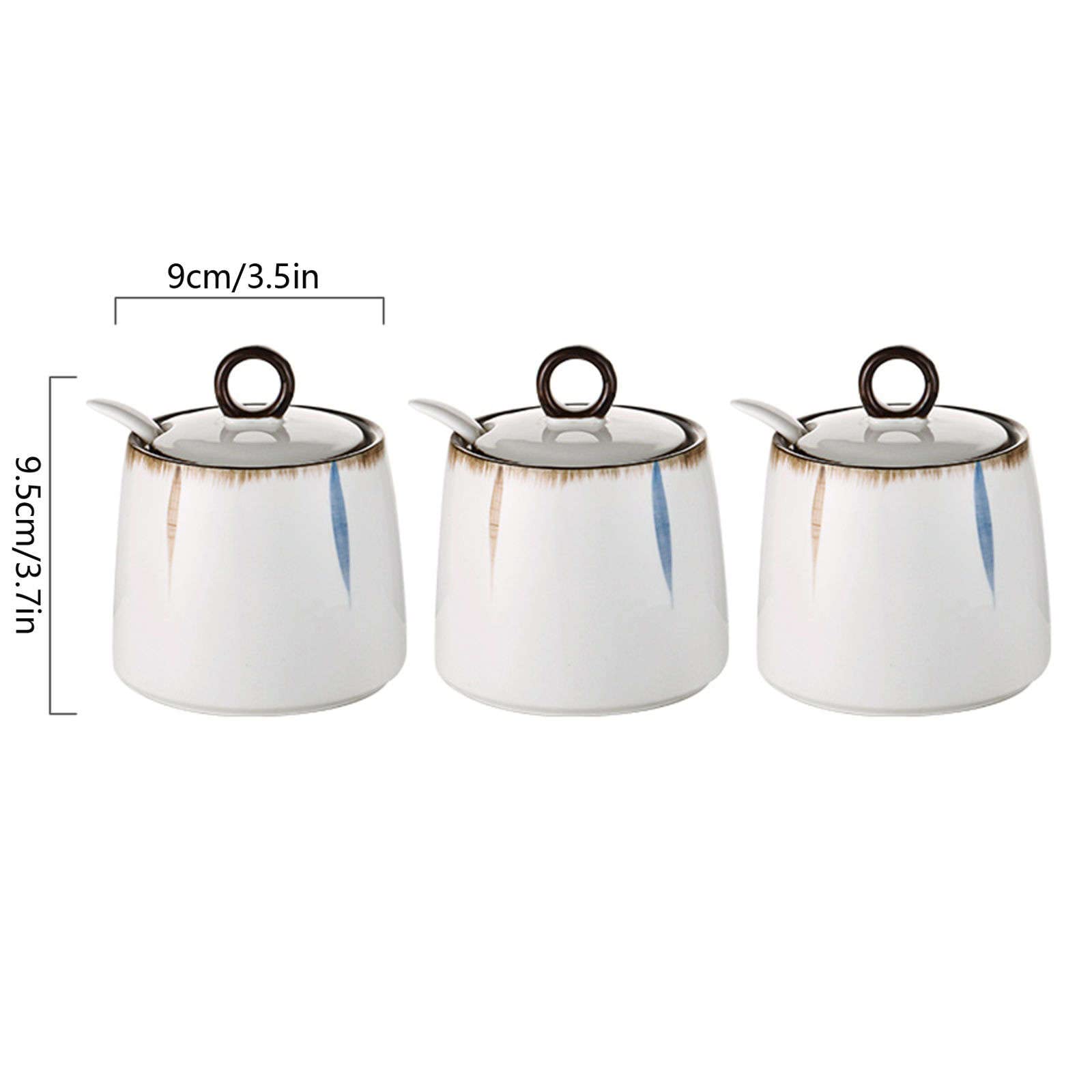 Azucarero con Tapa y Cuchara, azucarero, Recipiente for azúcar, Tarro de Especias, salero, Bote for condimentos, 1 Lata ，El Tanque de comestibles