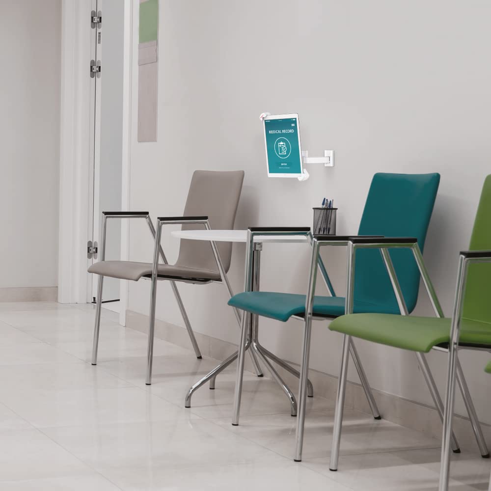 Barkan Bloqueable Soporte para Tablet de 7-14 Pulgadas, Antirrobo, Bloqueable, Inclinable y Giratorio, Articulado, Giratorio de 360 Grados, para iPad, Samsung Tab, Fire HD y más, Pared