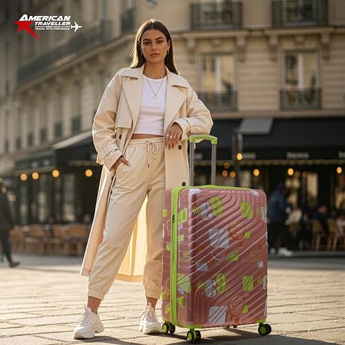 Image of AMERICAN TRAVELLER Urban SF Trolley Bag Single Small Size | Durable Hard Shell, TSA-Type Lock, 360 Disc Spinner Wheels, Expandable Luggage