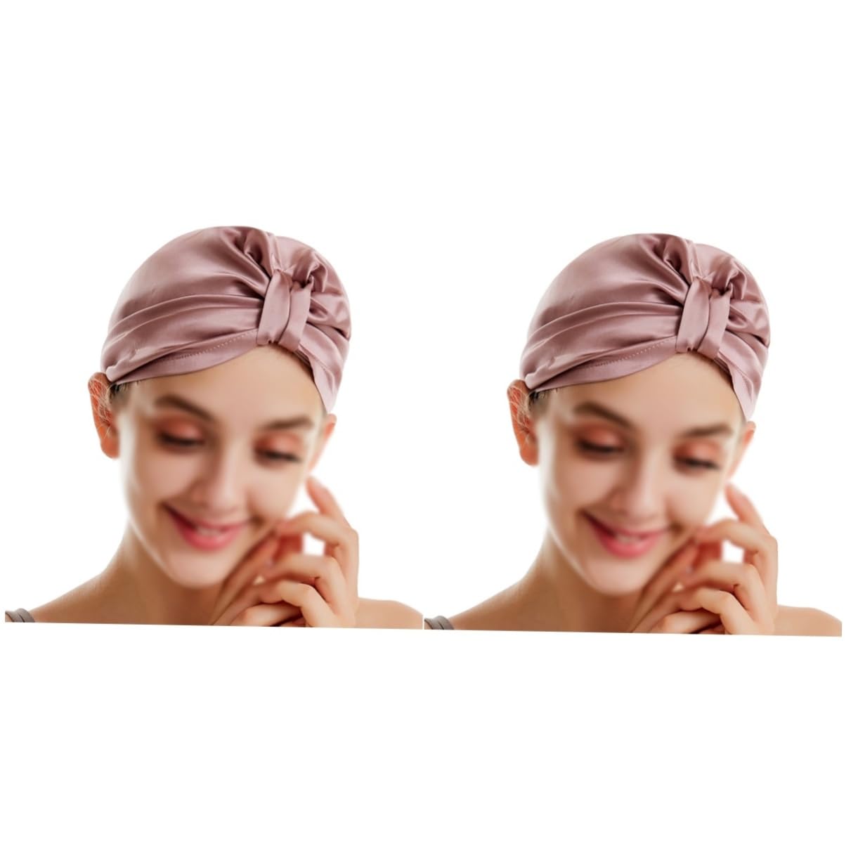FRCOLOR 2stücke Silk Hair Drying Hat Schnelltrocknende Haarturban Für Zuhause Elastische Seidenhaube Für Sanftes Trocknen Für Bad Und Pflege Rubber