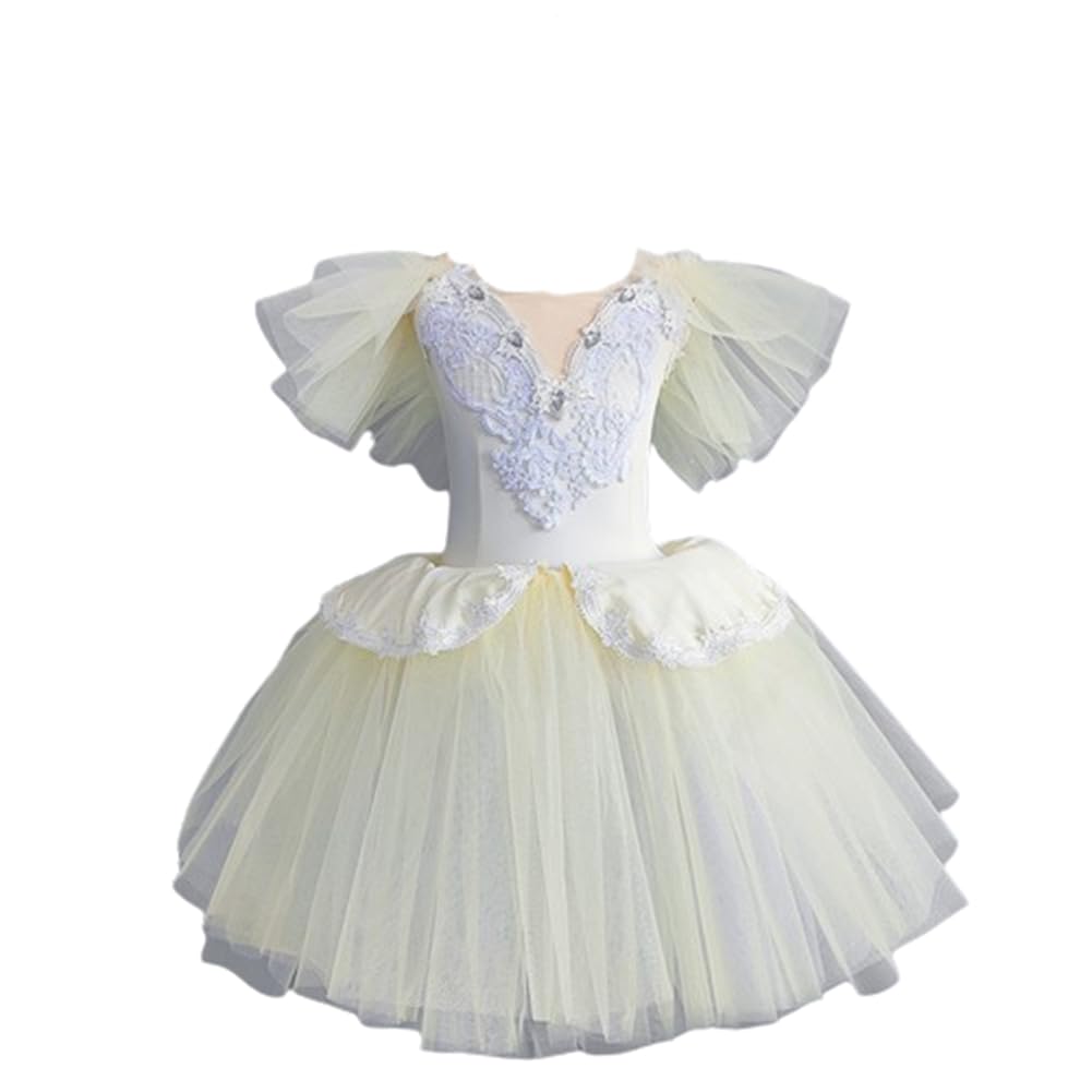 Robe de ballet pour fille en tulle blanc de qualité supérieure pour compétition