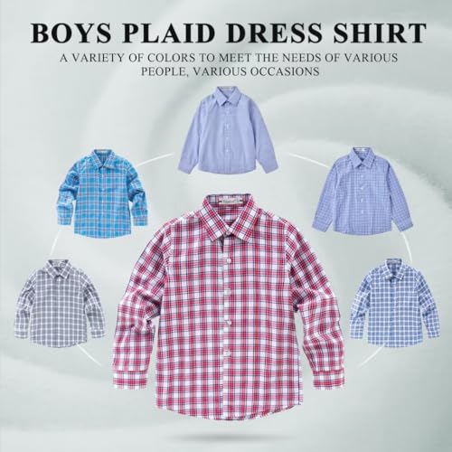 Qisuma Boys Suits Size 12 Wedding Outfit Plaid Shirt Toddler Navy Easter Suits Graduation Clothing Set thumb #5