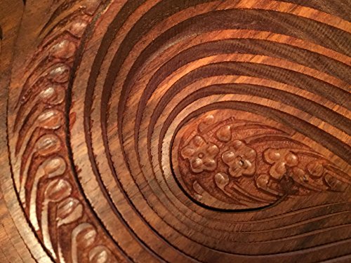 Unique Thanksgiving Day Gift Wooden Collapsible Fruit Basket His/Her Gift Love Elegant Foldable Fruit Basket Leaf Wooden Hand Crafted - Diameter 12" #TOP1