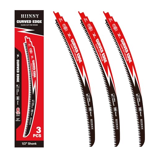 Japanese Teeth Reciprocating Saw Blade 6TPI 15In 3PCS, Arc Edge Wood Pruning Sawzall Blade for Tree Trimming, Wood Cutting
