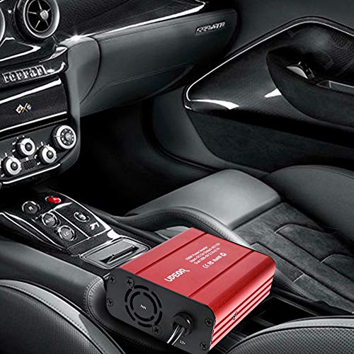 150W Car Power Inverter 12V DC to 110V AC Converter with 4.2A Dual USB Car Charger Adapter Modified Sine Wave Converter with AC Outlet for Car(Red)
