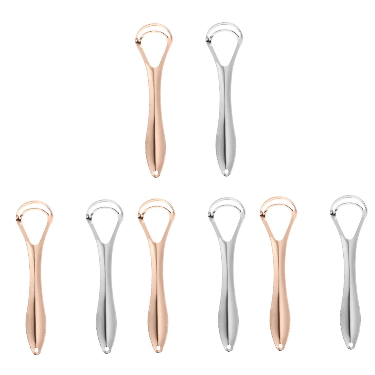 FRCOLOR 8 Pz Spazzola per la lingua etichette all'uncinetto gira chiave raschietto lingua tongue scraper latte detergente detersivo strumento per la pulizia della bocca pulitore orale