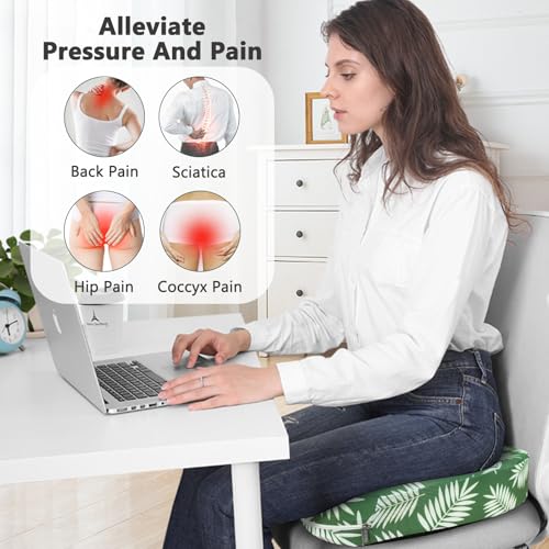 Image of Tailbone Pain Relief Cushion, Memory Foam Seat Cushion for Coccyx Sciatica Pain Pressure Relief Office Desk Chair