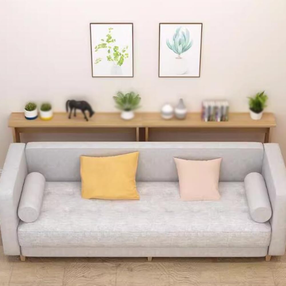 Konsolentisch aus natürlichem Massivholz, vielseitiger Sofatisch für Wohnzimmer, Eingangsbereich und hinter der Couch, stilvoller Beistelltisch, 150 x 20 x 65 cm, langlebige und elegante Wohnkultur