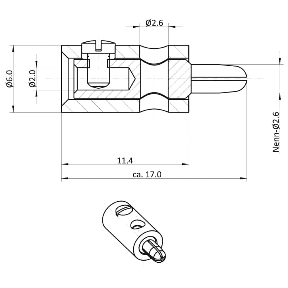 WITTKOWARE Zwergstecker & Zwergkupplungen Sortiment 2,6mm | Modellbahn-Stecker mit Schraubanschluss 16A 60V | H0 Stecker Set Rot Schwarz Blau Gelb Grün 100-teilig